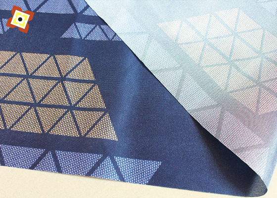 Couleur bleue tissée faite sur commande de tissu de matelas de polyester tricotée par chaîne