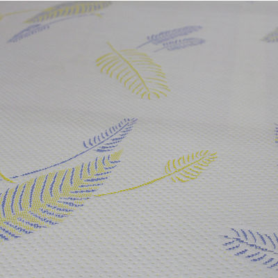 Anti tissu de matelas de jacquard de polyester de larme de RoHS avec le modèle de feuille