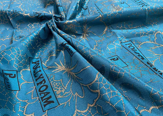 la chaîne de polyester de 240cm a tricoté la poudre imperméable bleue d'or de tissu imprimée
