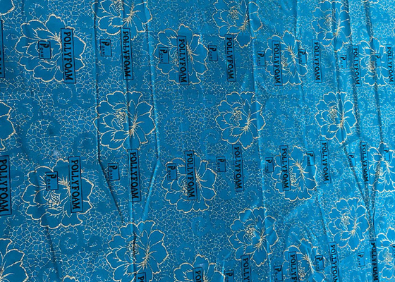 la chaîne de polyester de 240cm a tricoté la poudre imperméable bleue d'or de tissu imprimée