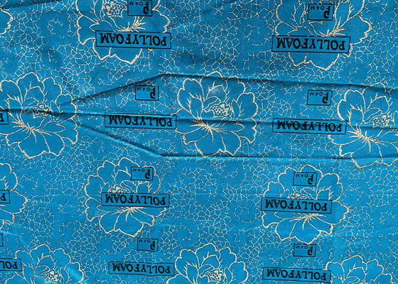 la chaîne de polyester de 240cm a tricoté la poudre imperméable bleue d'or de tissu imprimée