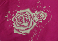 la chaîne 100% de polyester a tricoté tissu rose imprimé de matelas de poudre d'or le grand