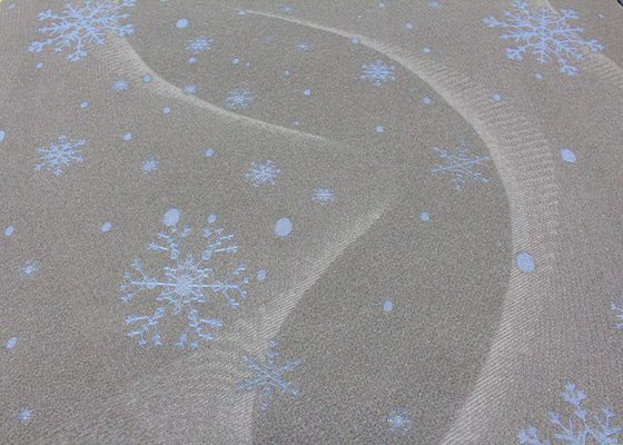le jacquard 100% fin de polyester a tricoté le modèle de flocon de neige de tissu de matelas
