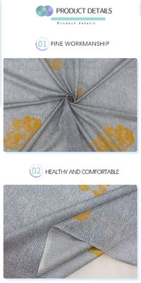 La chaîne 100% de tissu de matelas de polyester a tricoté le tissu imprimé de poudre d'or